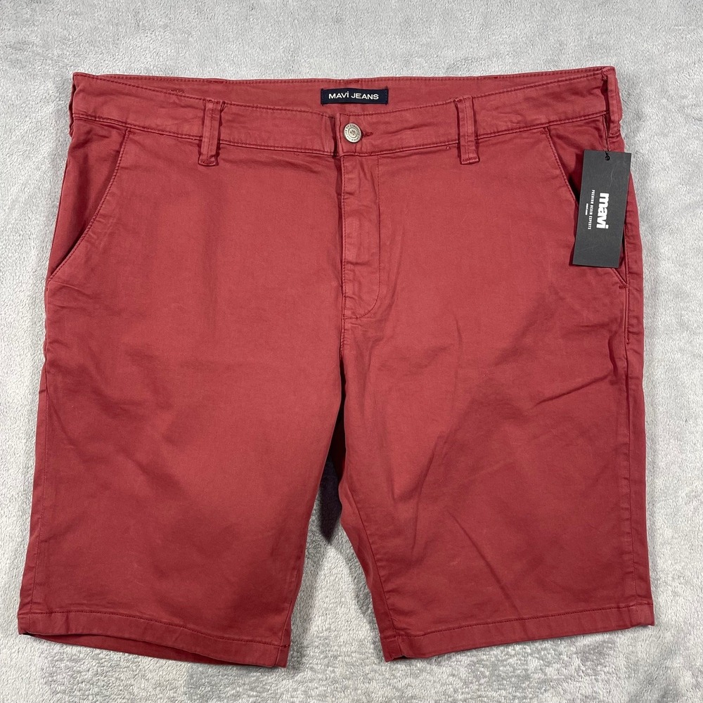 Mavi Jacob Shorts Men 40 Rose Wood Twill Red Pink Stretch 0460025106